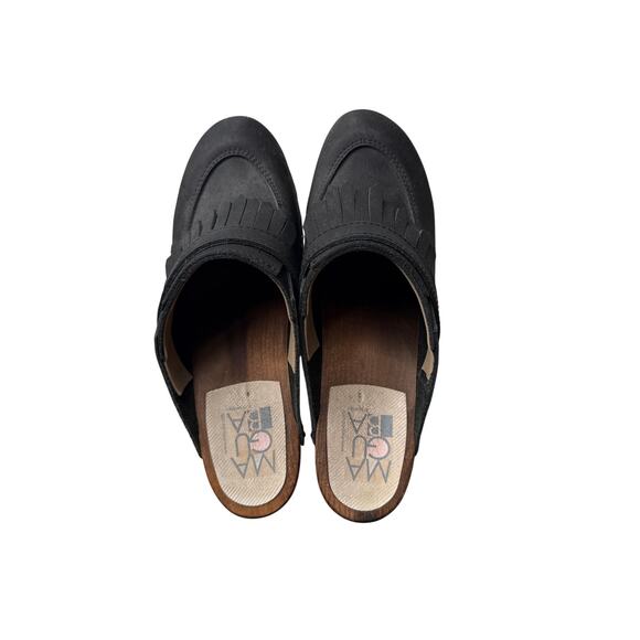 Swedish Maguba Chicago Matte Black Leather Clogs Size 40 / US 9.5 - Picture 2 of 7